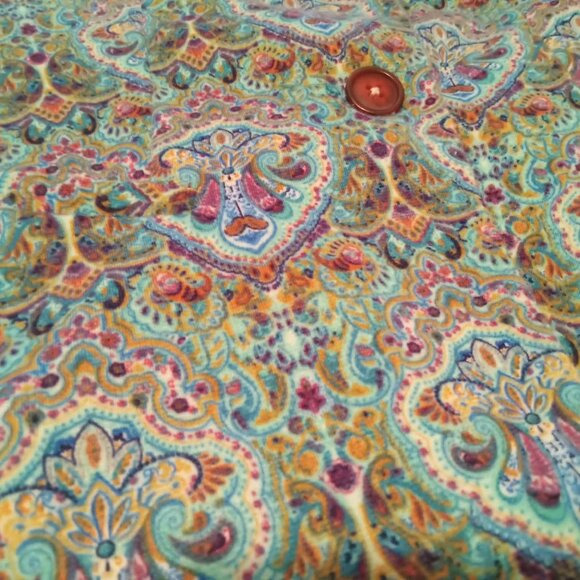Short velvet jacket with silk lining, colorful paisley pattern, very soft - Picture 3 of 9